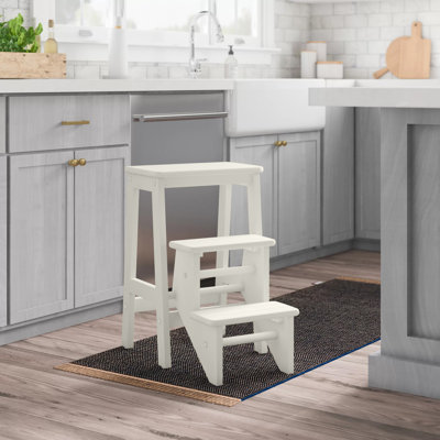 Danyell 24'' 3 - Step Wood Folding Step Stool