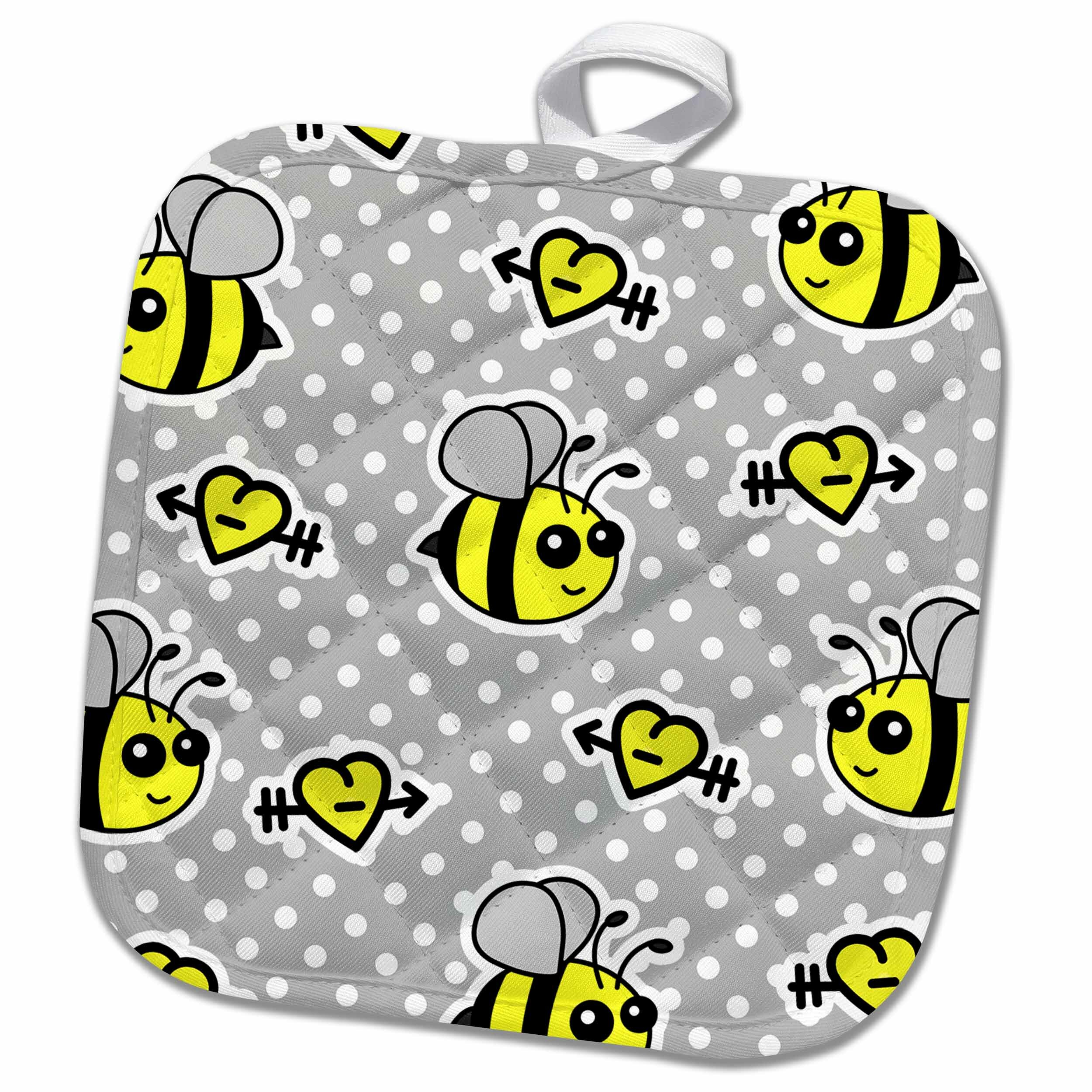 3drose Cute Bumble Bee Print On Polka Dots Potholder Wayfair