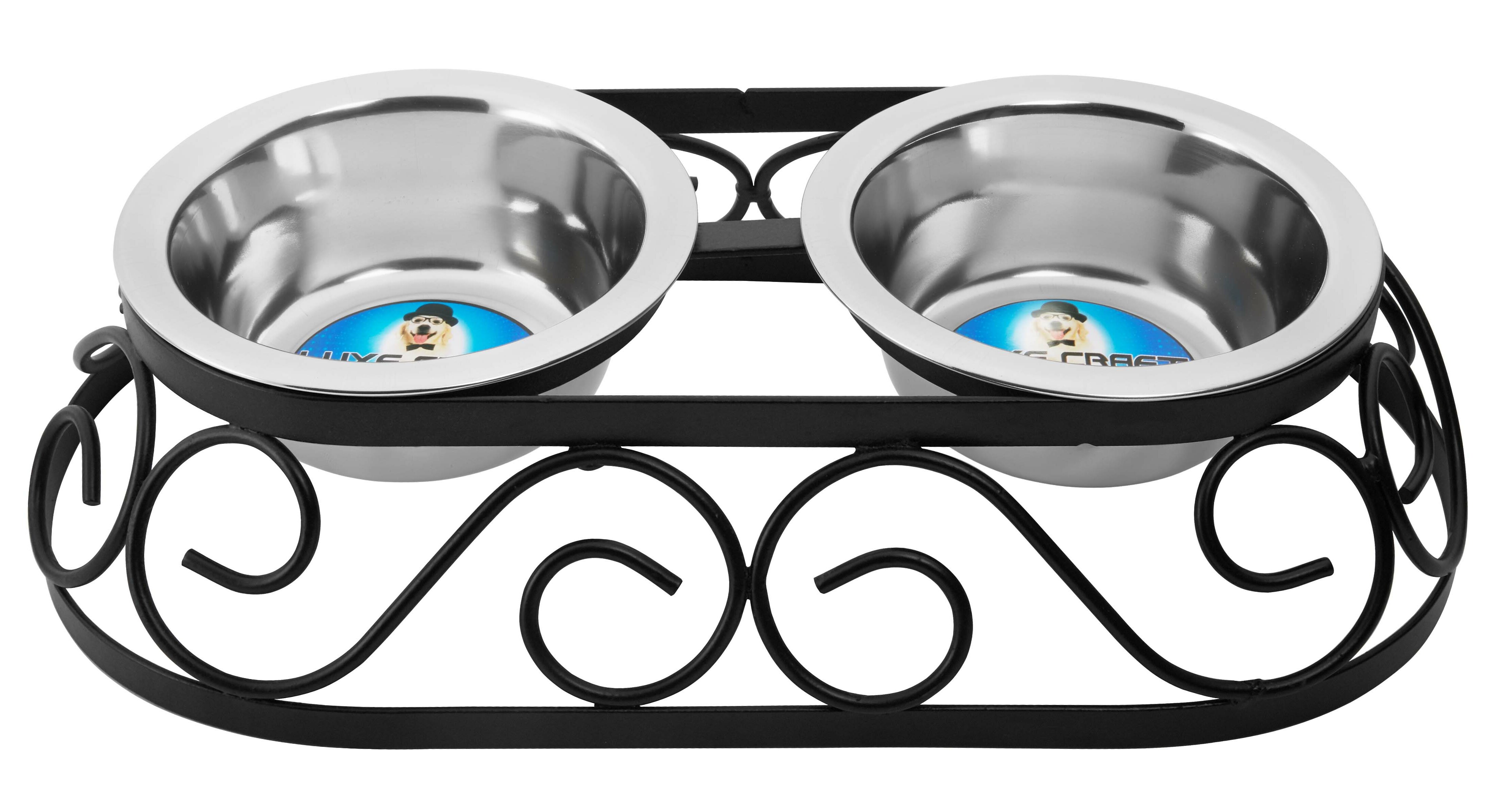 wrought iron elevated dog bowls