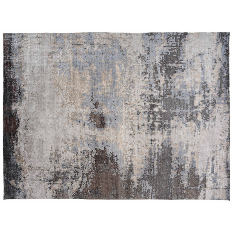 One-of-a-Kind Hand-Knotted 8'1" x 12'1" Gray Area Rug