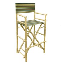 Striped Green 22.8x18.9x47.2 Zero Emission World Bamboo Barstool-Natural Color Canvas Bar Height Folding Chairs Counter Stool Outdoor Indoor Tall Camping Set of 2