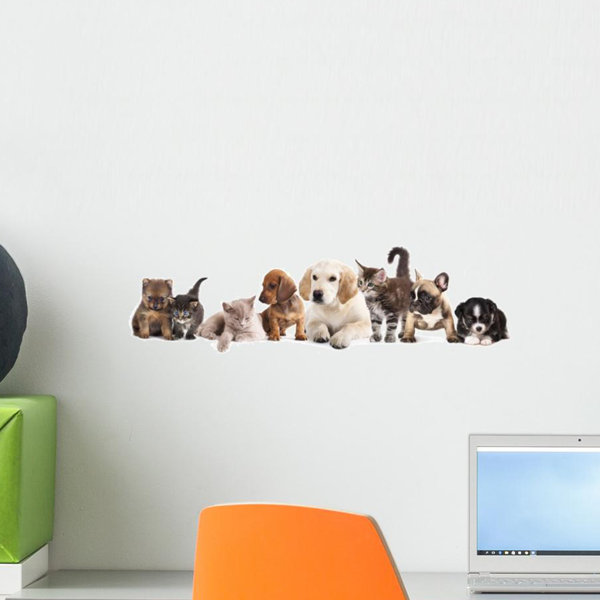 Latitude Run Cat And Dog Peel And Stick Wall Decal Wayfair