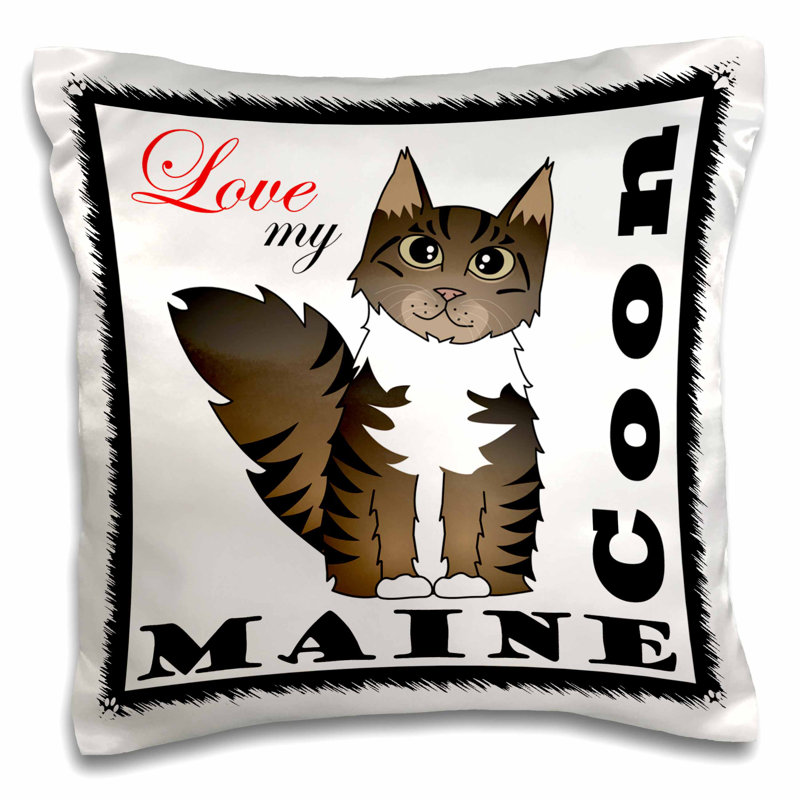 East Urban Home Tenny Love My Maine Coon Cat Pillow Cover Wayfair