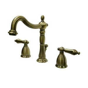 Heritage Widespread Double Handle Bathroom Faucet with Drain Assembly