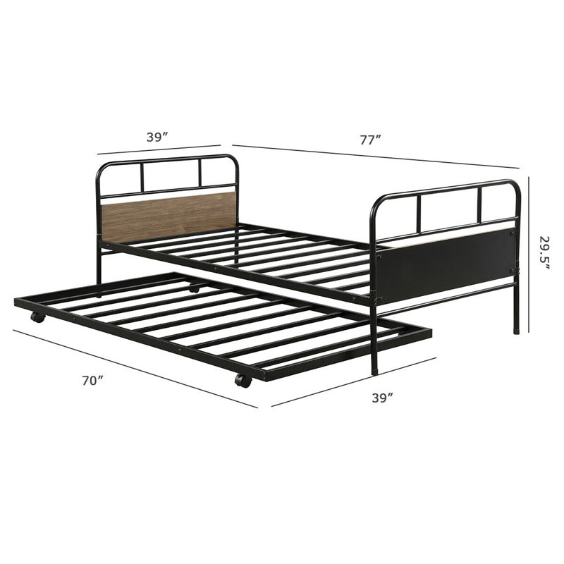 Ebern Designs Vershire Twin Bed With Trundle Reviews Wayfair