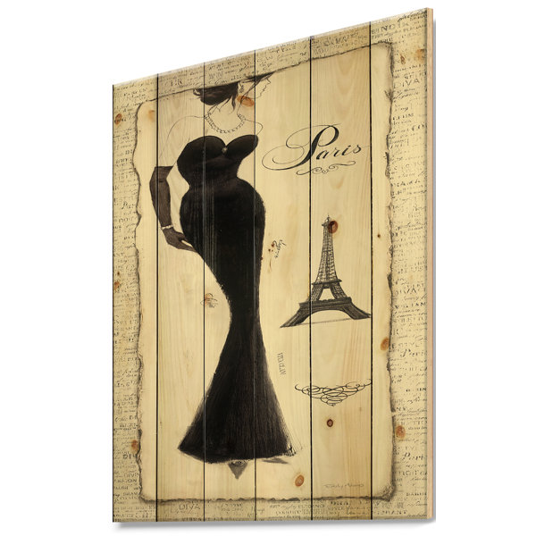 East Urban Home Fashion Elegance Glam Paris Diva I Print On Wood Wayfair