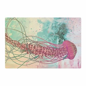 Mat Miller Jellyfish Illustration Teal Area Rug