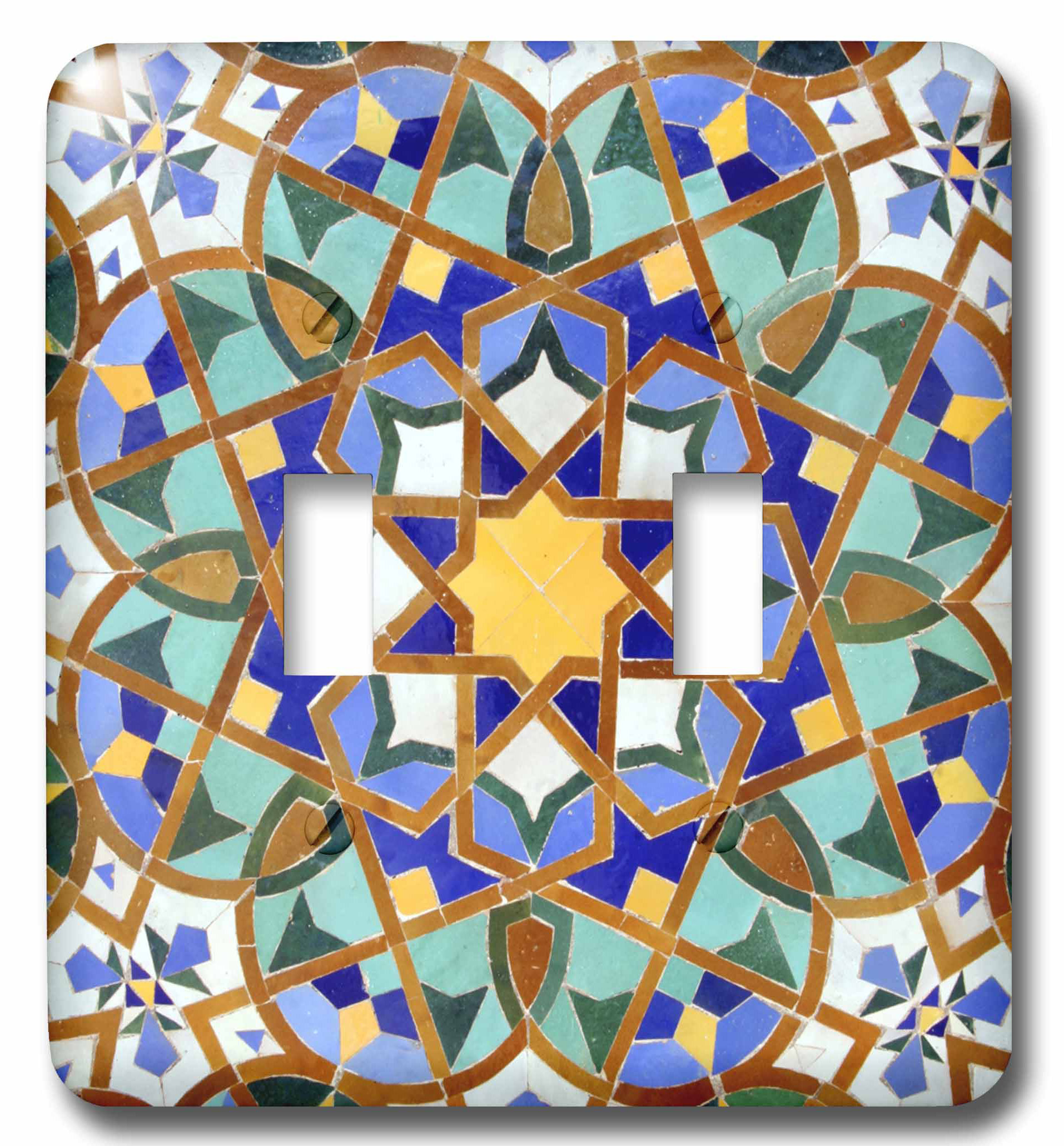 3drose Morocco Hassan Ii Mosque Mosaic Islamic Tile Detail 2 Gang Toggle Light Switch Wall Plate Wayfair