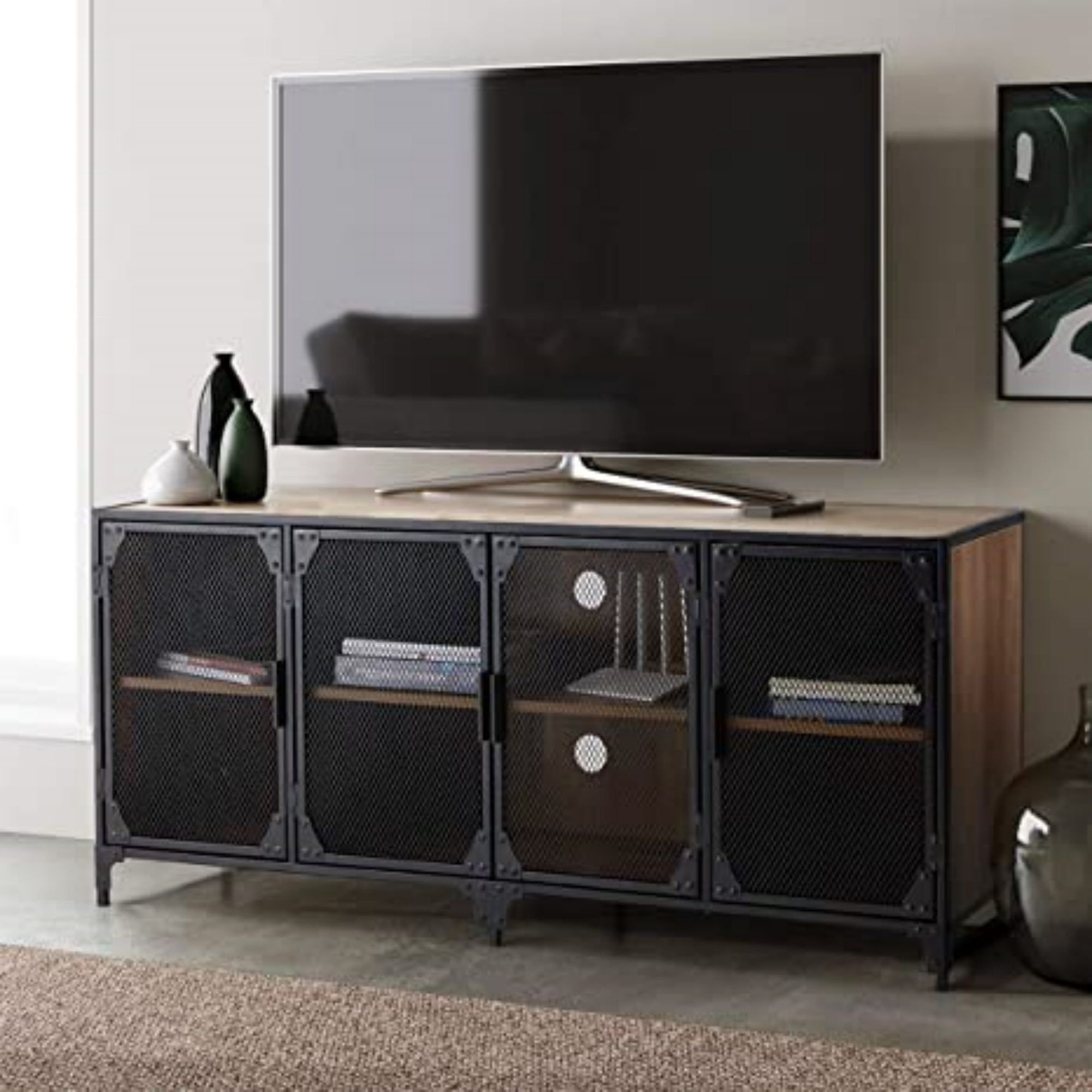 17 Stories Ollyver TV Stand for TVs up to 40" with Ethanol Fireplace