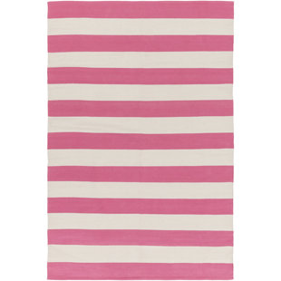 Cybulski Handmade Pink/Ivory Area Rug by