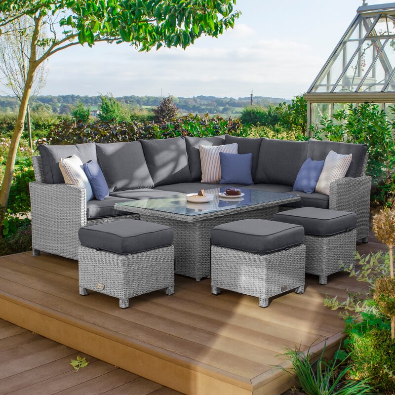 Sol 72 Outdoor Goodnight 9 Seater Dining Set with Cushions & Reviews ...