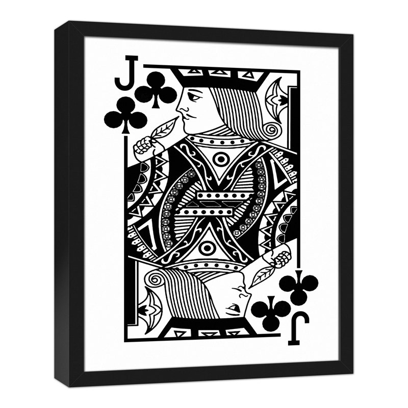 Ivy Bronx Jack Of Clubs Playing Card Framed Graphic Art Print On Canvas Wayfair