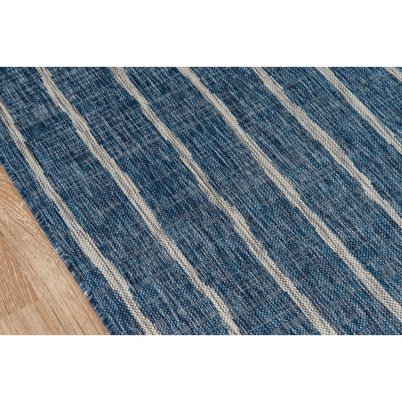 Sicily Striped Blue White Indoor Outdoor Area Rug Reviews