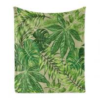 Havana Beach Sunny Tropics Mountains Rocks and Coconut Palm Trees Dark Green Pale Brown Cozy Plush for Indoor and Outdoor Use 60 x 80 Ambesonne Ocean Soft Flannel Fleece Throw Blanket 