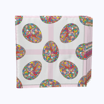 Fabric Textile Products Inc Napkin Set 100 Milliken Polyester Machine Washable Set Of 12 18x18 Flowering Trees And Blue Butterflies Wayfair