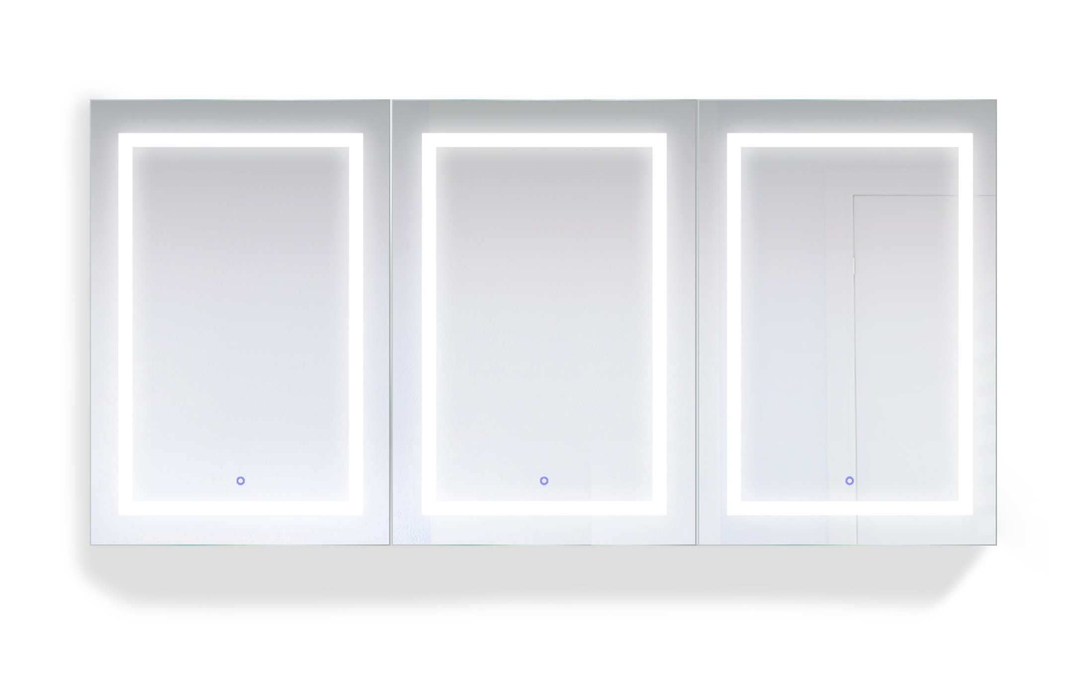 Orren Ellis Eberardo Triple Led 72 X 36 Recessed Or Surface Mount Frameless Medicine Cabinet Wayfair