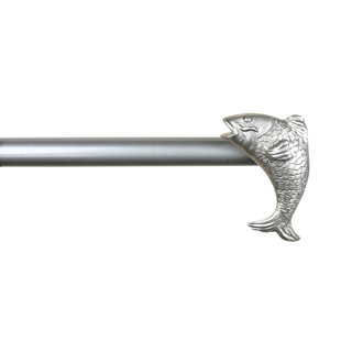 Visalia Fish Adjustable Drapery Single Curtain Rod