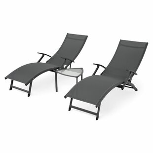 Quito Reclining Sun Lounger With Table Image