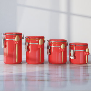 Red Kitchen Canisters Jars You Ll Love Wayfair Quickview