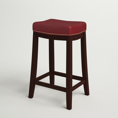 Arlyce Counter & Bar Solid Wood Backless Stool with Upholstered Seat