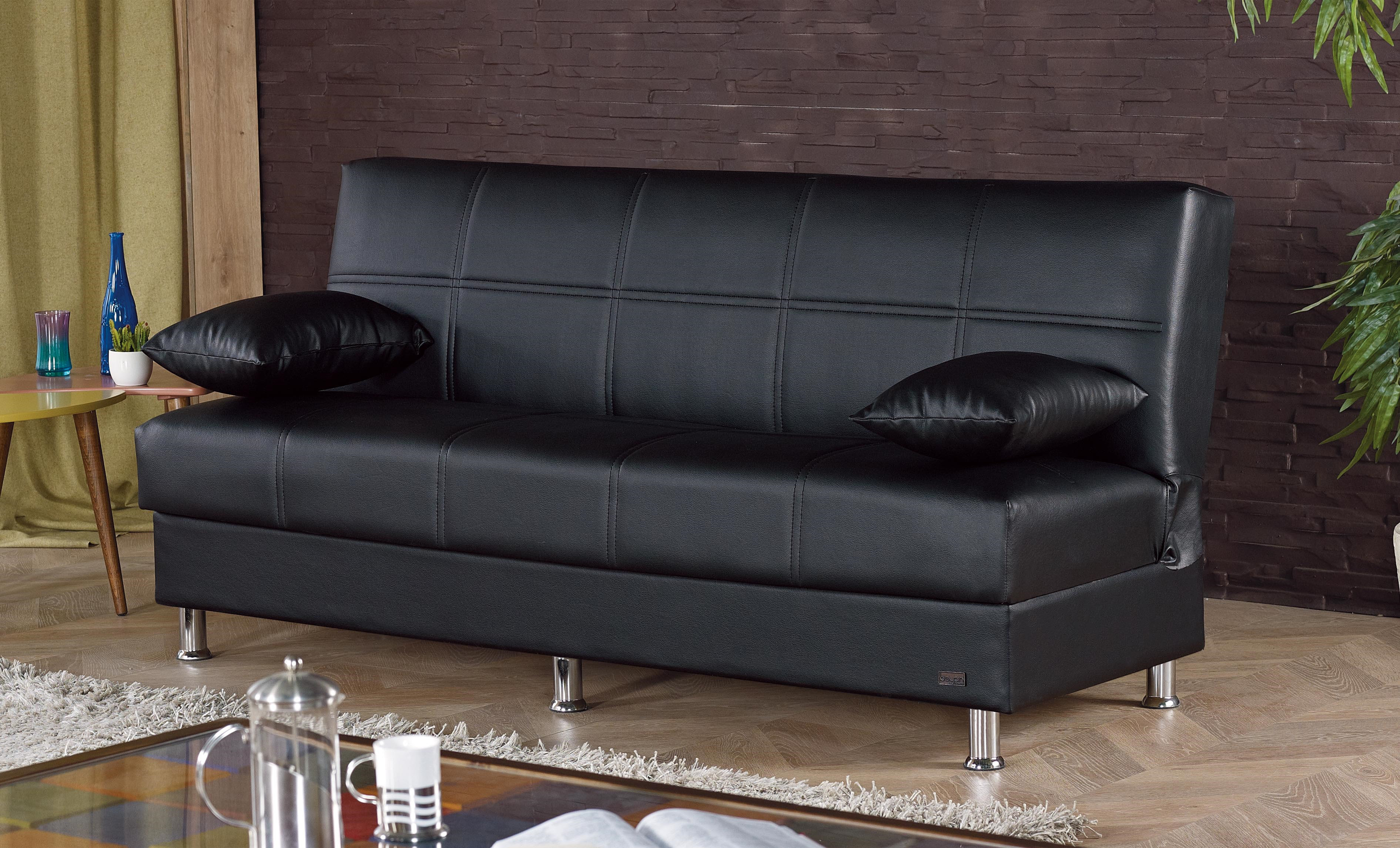 Latitude Run® Dandenong 75'' Wide Faux Leather Convertible Sofa with