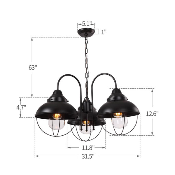 17 Stories Moua 3 Light Statement Globe Chandelier Wayfair
