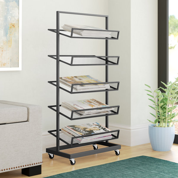 Laude Run Leila 5 Tier Magazine Rack With Wheels Wayfair