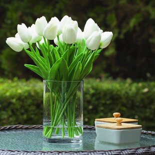 Elegant Decorative Flower Vase Modern Geometric Decorative Vases for Living Room Bedroom Kitchen Table Home Office Centerpiece Wedding Party White