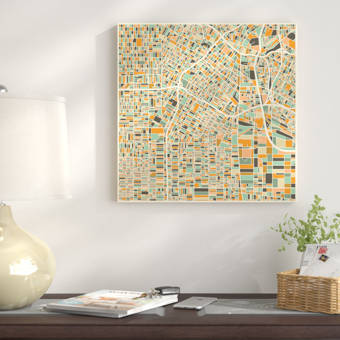 East Urban Home Abstract City Map Of Los Angeles Graphic Art On