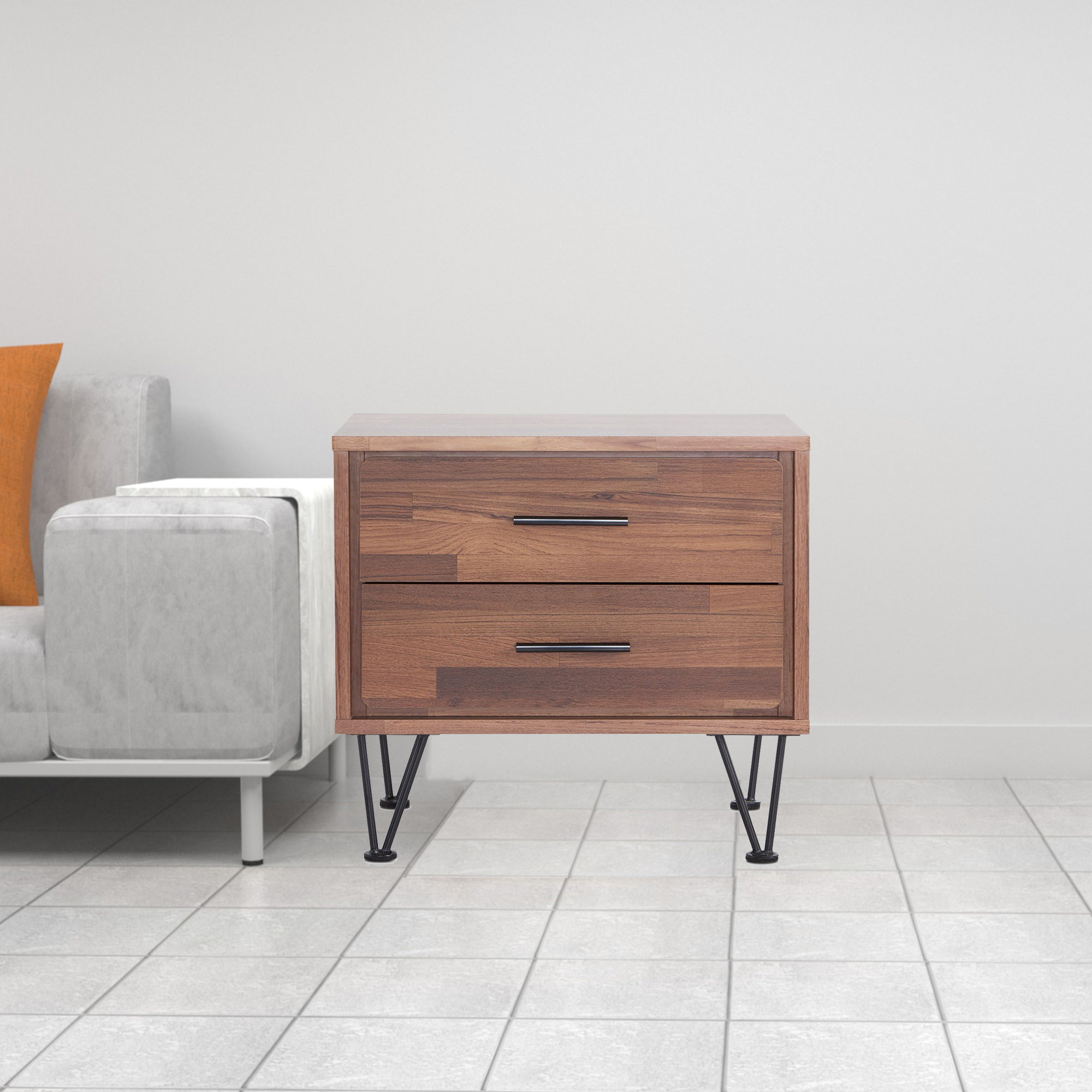 17 Stories Romiyah 18'' Tall 1 Drawer Solid Wood Nightstand in Brown