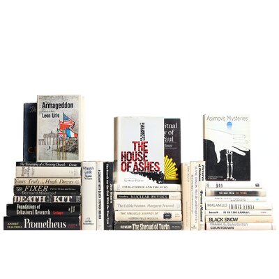 Authentic Decorative Books Custom Set Black White Retro Books