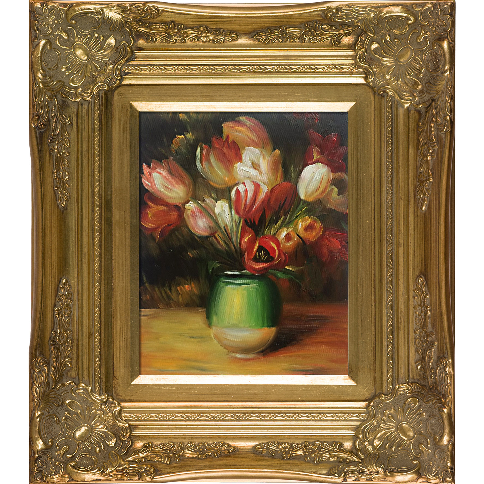 Tulips in a Vase by Pierre-Auguste Renoir Giclee Fine Art Print Repro on Canvas