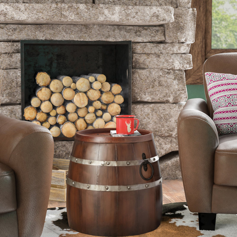 August Grove Leila Wine Barrel End Table Reviews Wayfair