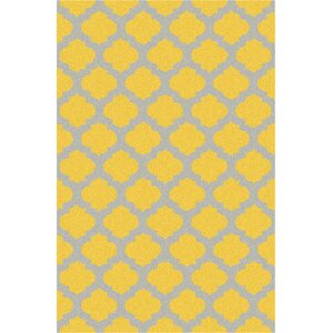 Durand Hand-Hooked Gold/Gray Area Rug