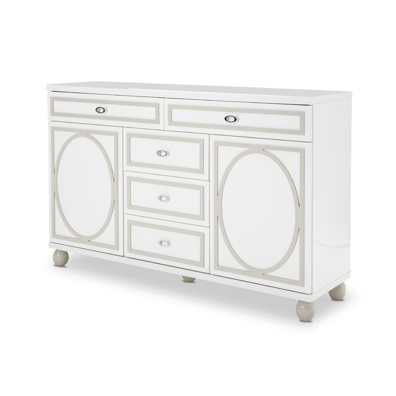 Michael Amini Sky Tower 5 Drawer Combo Dresser Wayfair