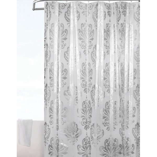 clear shower curtain with design