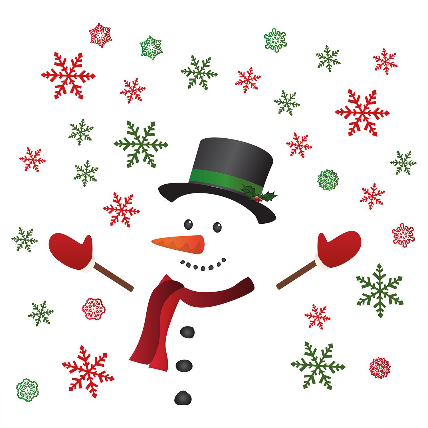 The Holiday Aisle® Happy Snowman Wall Decal Wayfair