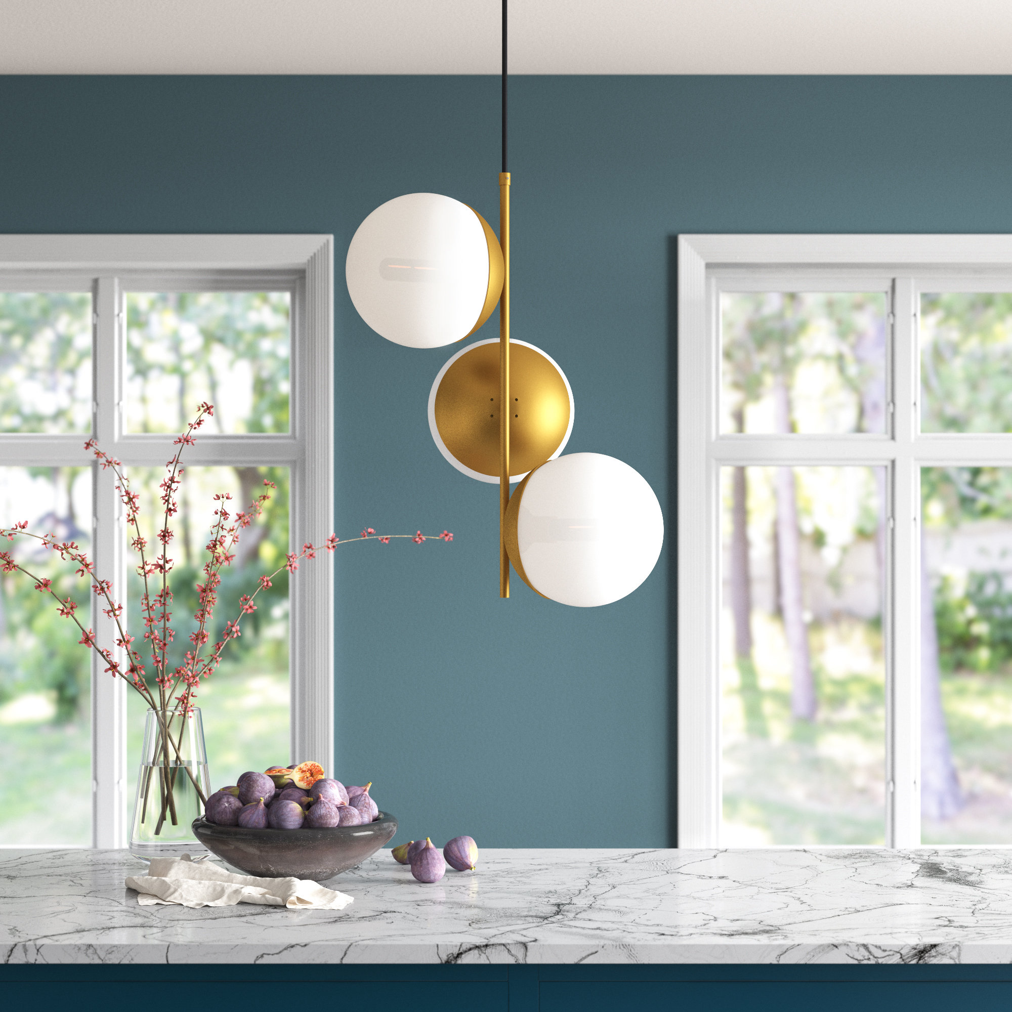 Mercury Row® Yearby 3 Light Dimmable Globe Chandelier & Reviews Wayfair