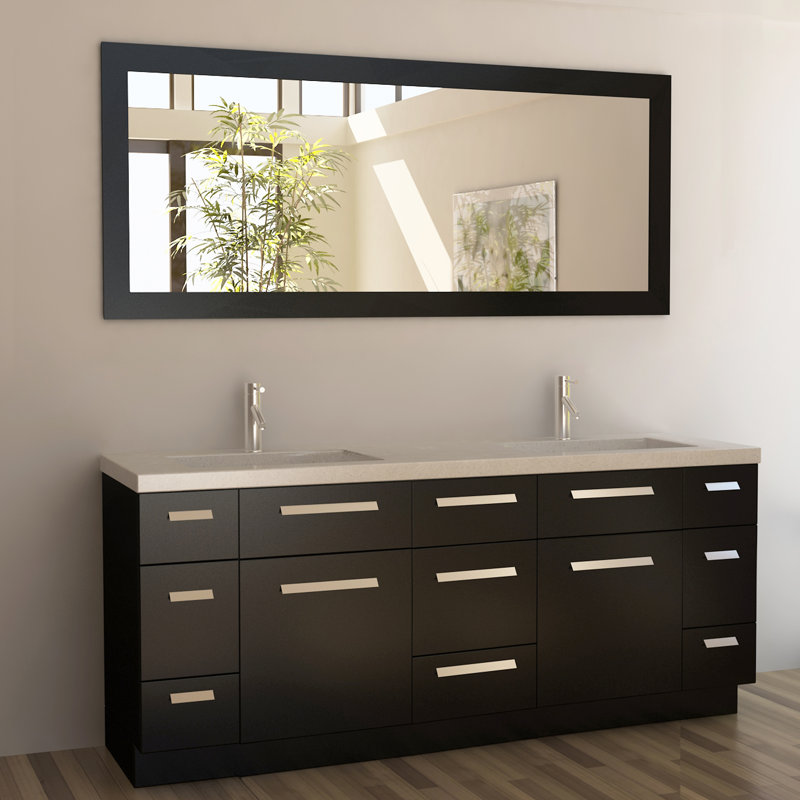 Mercury Row Arnette 72 Double Bathroom Vanity Set With Mirror Arnette 72 Double Bathroom Vanity Set With Mirror
