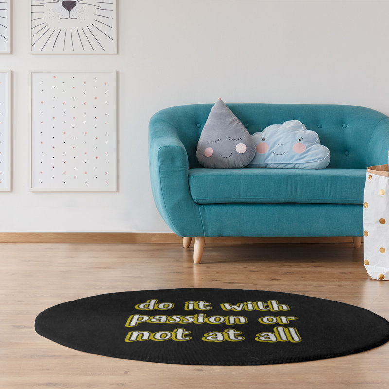 East Urban Home Passion Inspirational Quote Chalkboard Style Poly Chenille Rug Wayfair