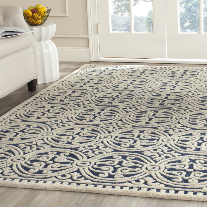 House Of Hampton Fairburn H Tufted Wool Navy Area Rug Reviews Fairburn H Tufted Wool Navy Area Rug