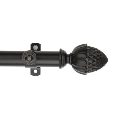Rod Desyne Modern Acorn Single Curtain Rod And Hardware Set Size