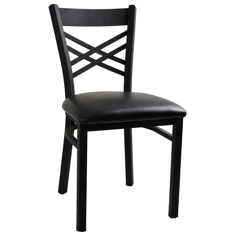 H&D Restaurant Supply, Inc. Metal Cross Back Side Chair in Black ...