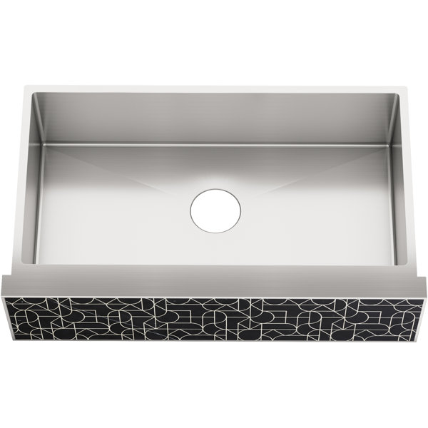 Kohler Tailor Large Single Basin Stainless Steel Sink With Etched Stone Insert Wayfair