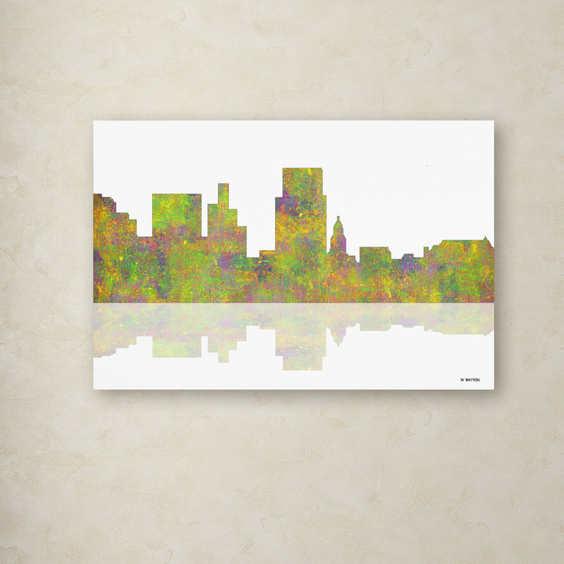 Trademark Art Boise Idaho Skyline Graphic Art On Wrapped Canvas