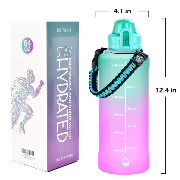 64 OZ, Black Wide Mouth Sports Water Bottle BPA Free Large Motivational 64 OZ Water Bottle with Straw Time Marker Marked Half Gallon Water Bottles Leak Proof for Gym Hiking Camping 64 OZ, Black Wide Mouth Sports Water Bottle BPA Free Large Motivational 64 OZ Water Bottle with Straw Time Marker Marked Half Gallon Water Bottles Leak Proof for Gym Hiking Camping