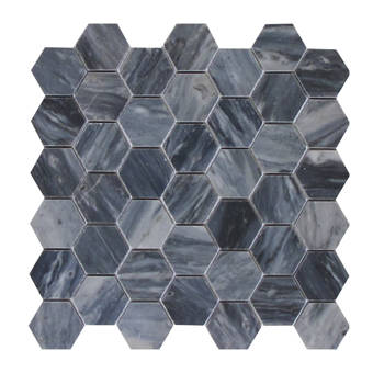 Susanjablon Crackle Hexagon Mix Random Sized Glass Mosaic Tile In White Black Wayfair