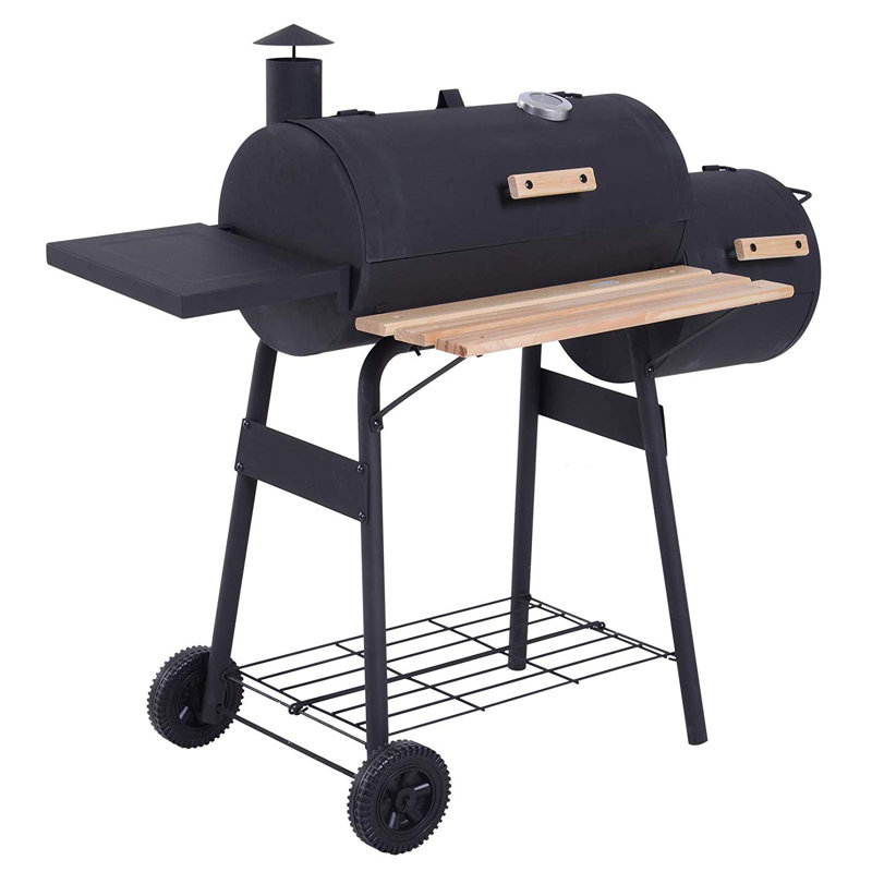 Outsunny 12 Steel Portable Backyard Bbq Barrel Charcoal Grill With Smoker Reviews Wayfair