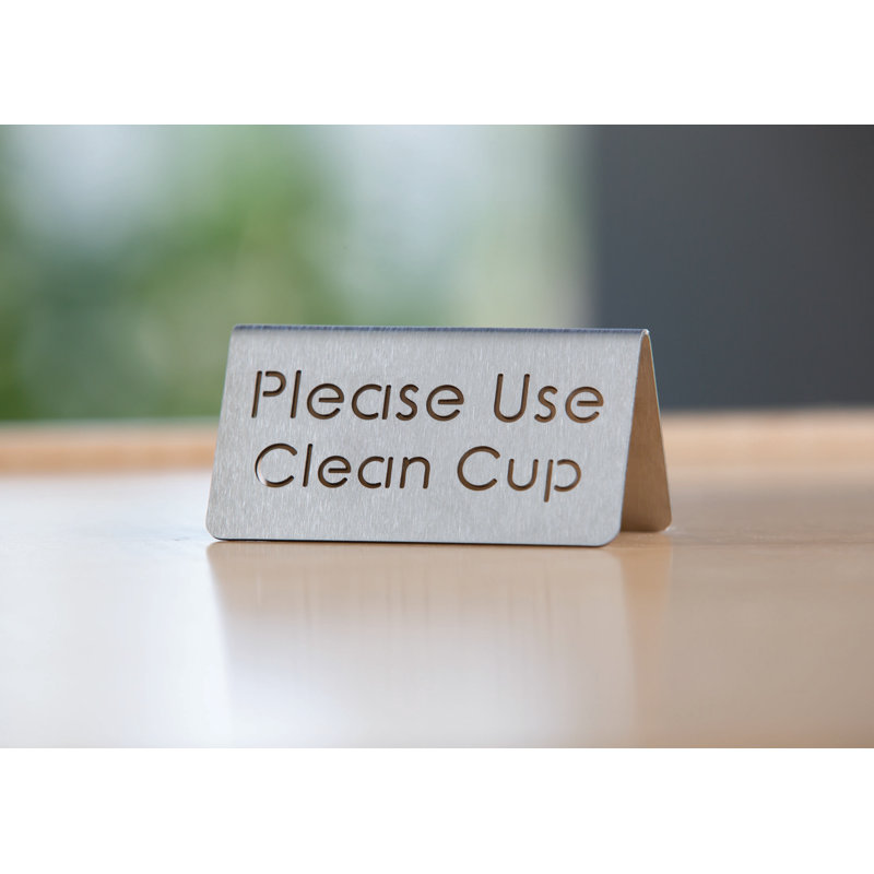 Service Ideas Laser Cut Table Tent Please Use Clean Cup Place Card Holder Wayfair