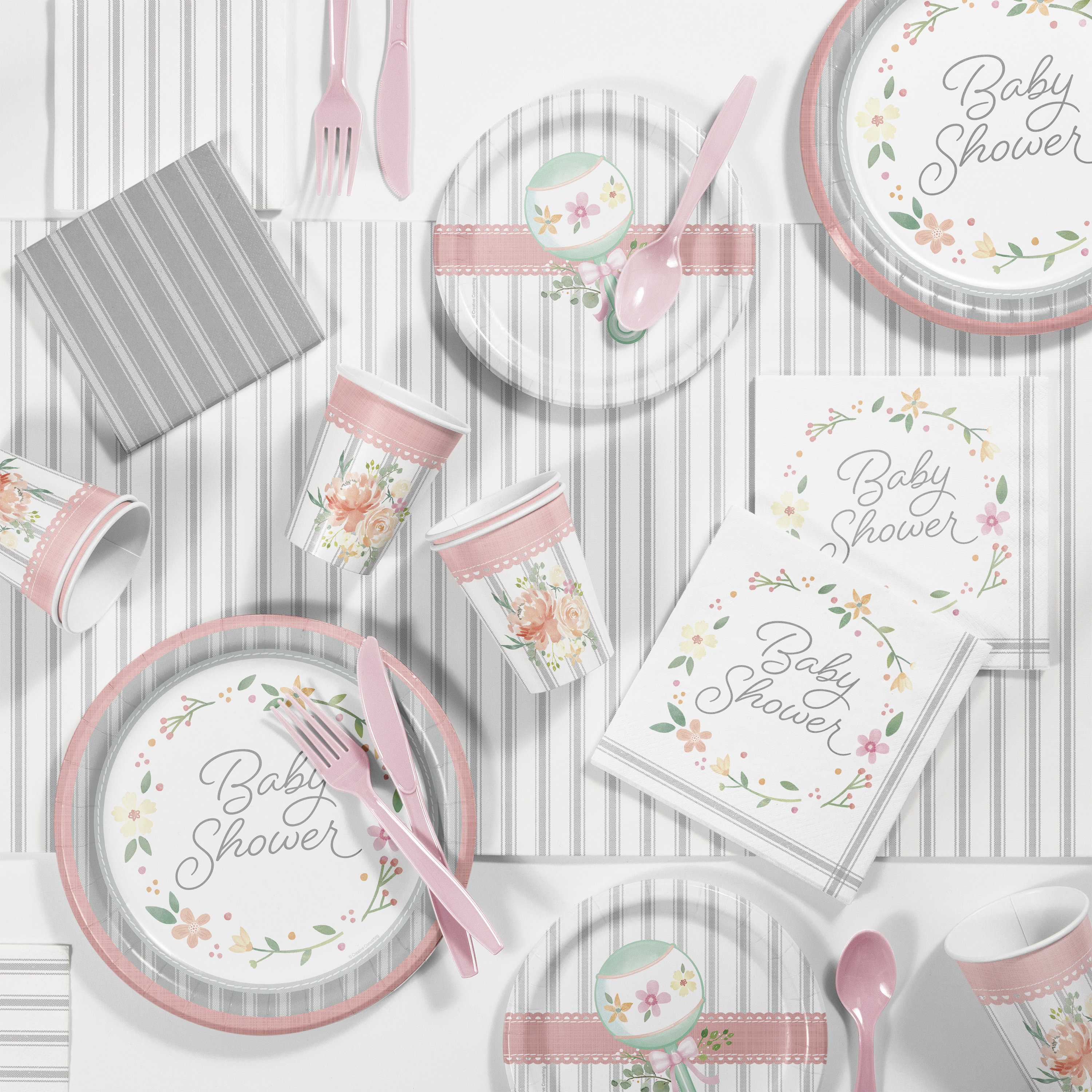Creative Converting Country Floral Baby Shower Paper Plastic Disposable Party Supplies Kit Reviews Wayfair Ca